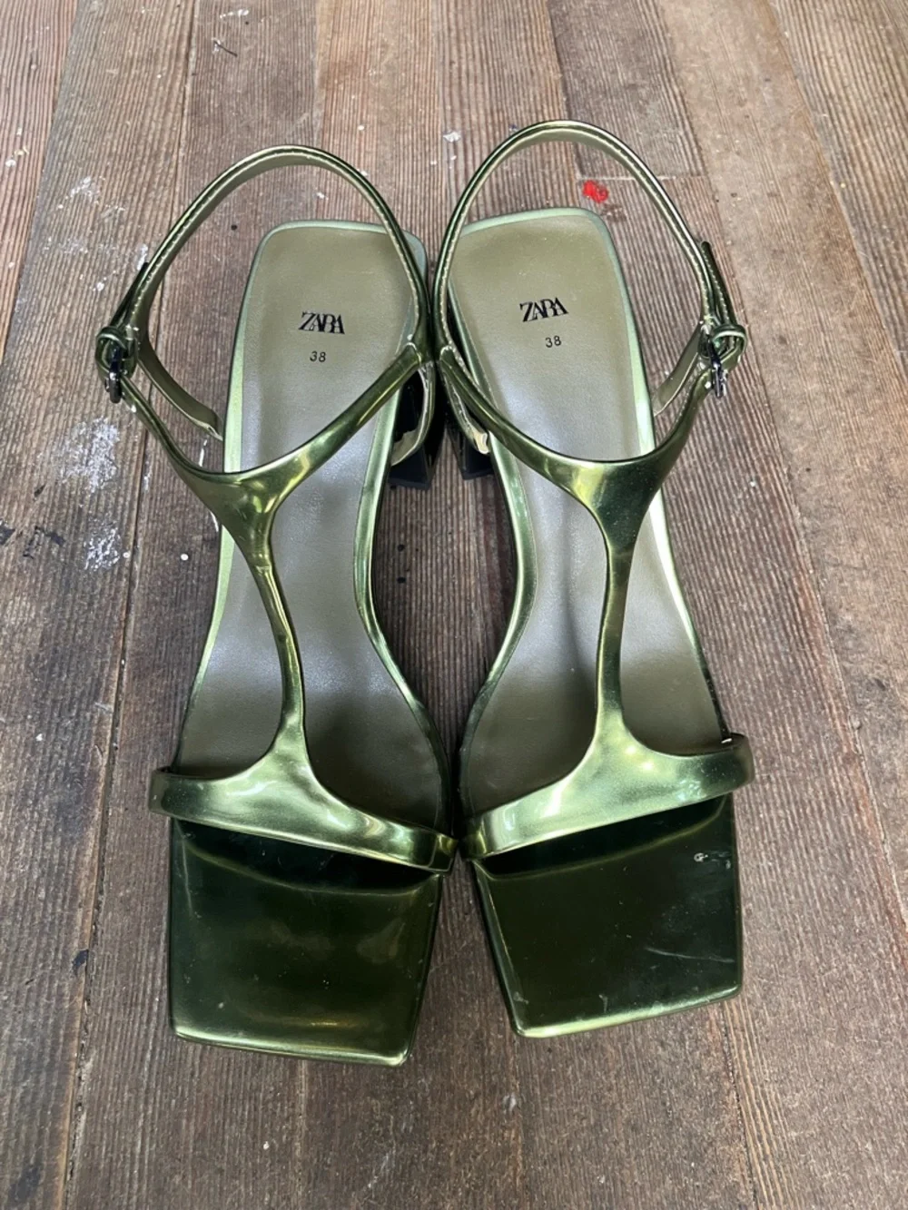 NWOT Zara disco green heels - Picture 1 of 6